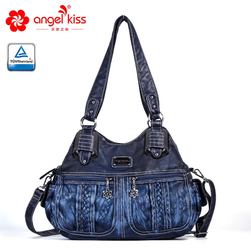 

Angelkiss Soft Roomy Fashion Hobo Bags Women's Handbags Ladies Purses Satchel Shoulder Bags Tote Washed Leather Bag