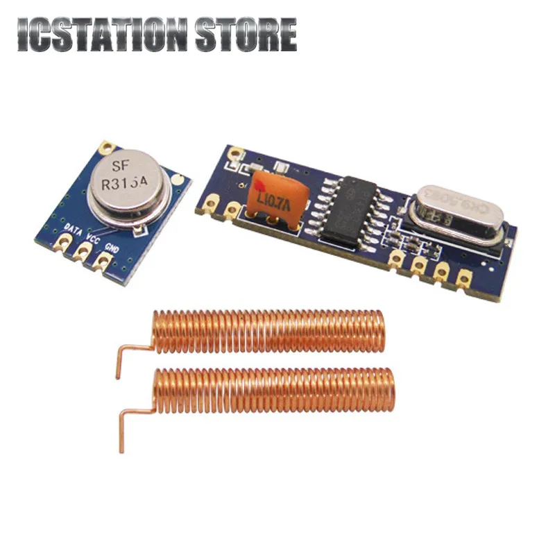 

5set/lot 433MHz ASK Wireless Module kit RF transmitter STX882+ RF receiver SRX882 With 2pcs Copper Antenna Spring