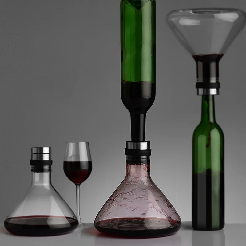 Графин для вина, Кристальный разливщик красного вина, яркий графин для шампанского, Pyrex стеклянный воронка, быстро выдыхающийся графин, красный Графин для вина