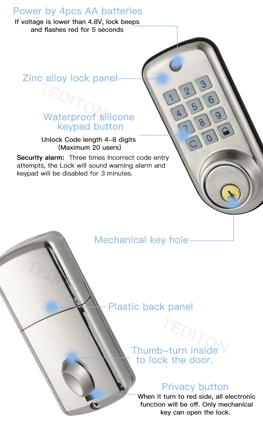 Электронный цифровой дверной замок с смарт-клавиатурой замок для шкафчика, интеллектуальный дешевый кодовый дверной замок, высокий безопасный Сейф с одним заглушкой