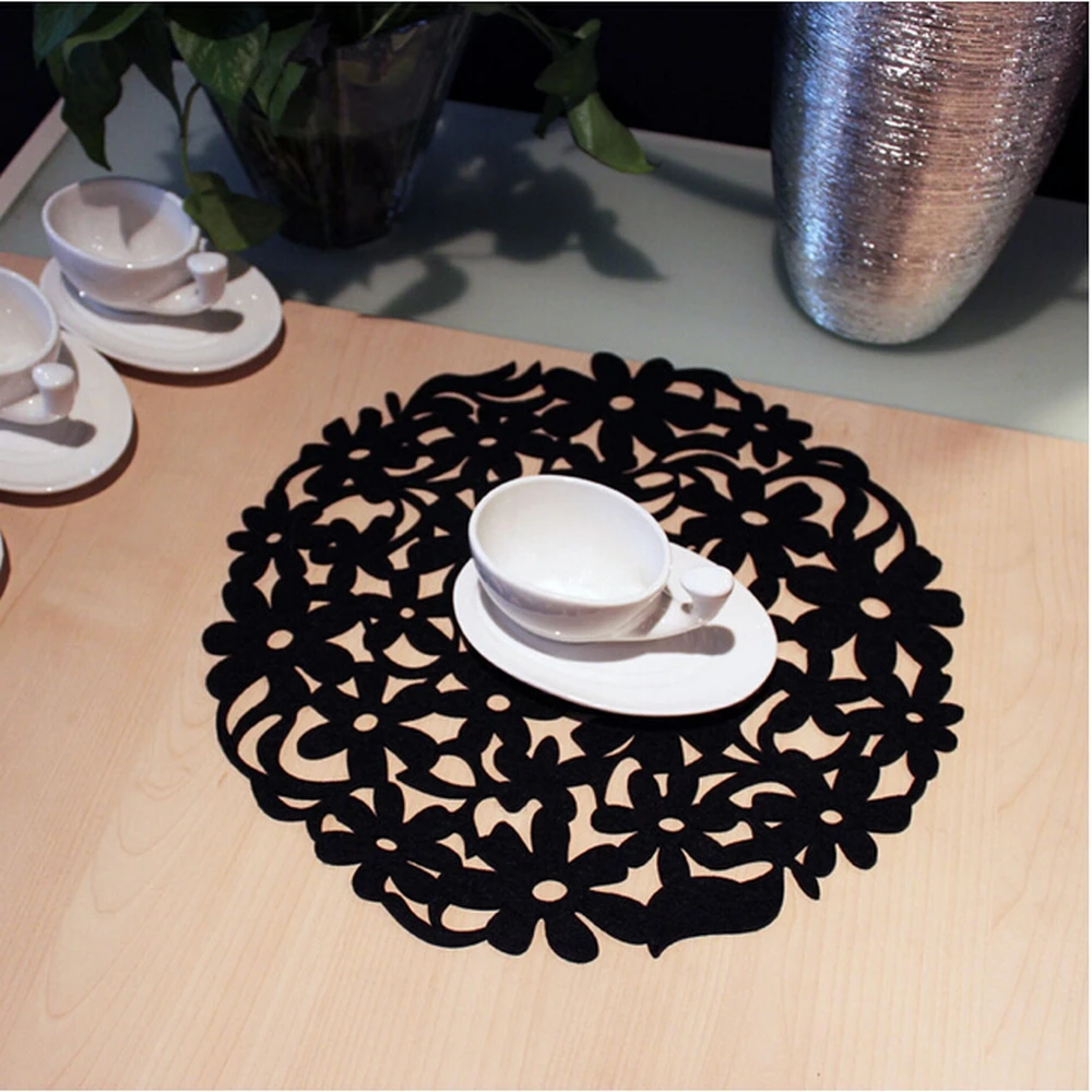 Online Get Cheap Round Black Placemats Aliexpresscom Alibaba Group - Yazi Pcs Black Hollow Out Flower Felt Heat Insulation Pad Dinner Tableplacemats Xcm Round Table Mats online get cheap round black placemats aliexpresscom alibaba group - yazi pcs black hollow out flower felt heat insulation pad dinner tableplacemats xcm round table mats