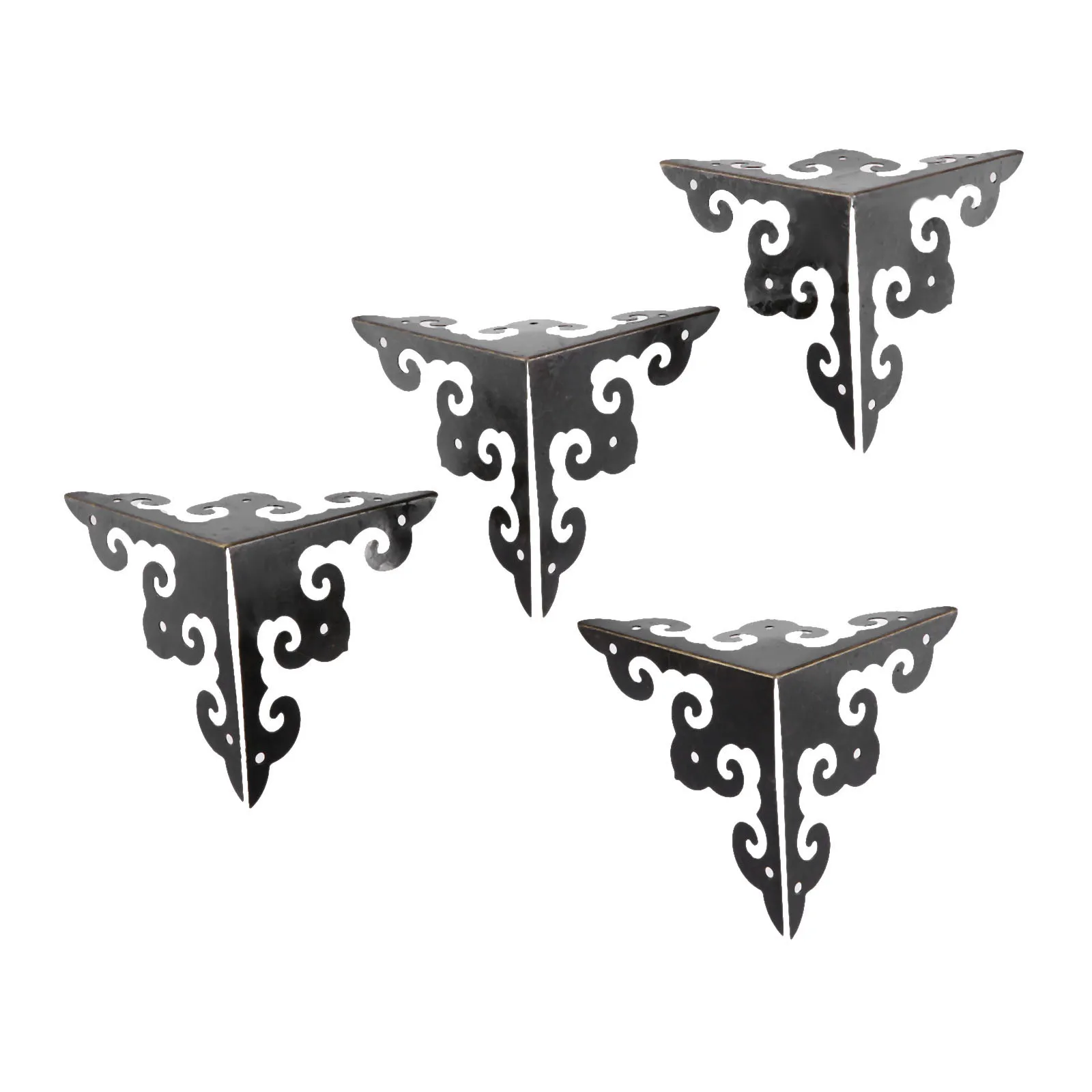 

4Pcs 50mm Furniture Decorative Corner Antique Jewelry Gift Wood Box Feet Leg Corner Protector Retro Case Edge Protection Cover
