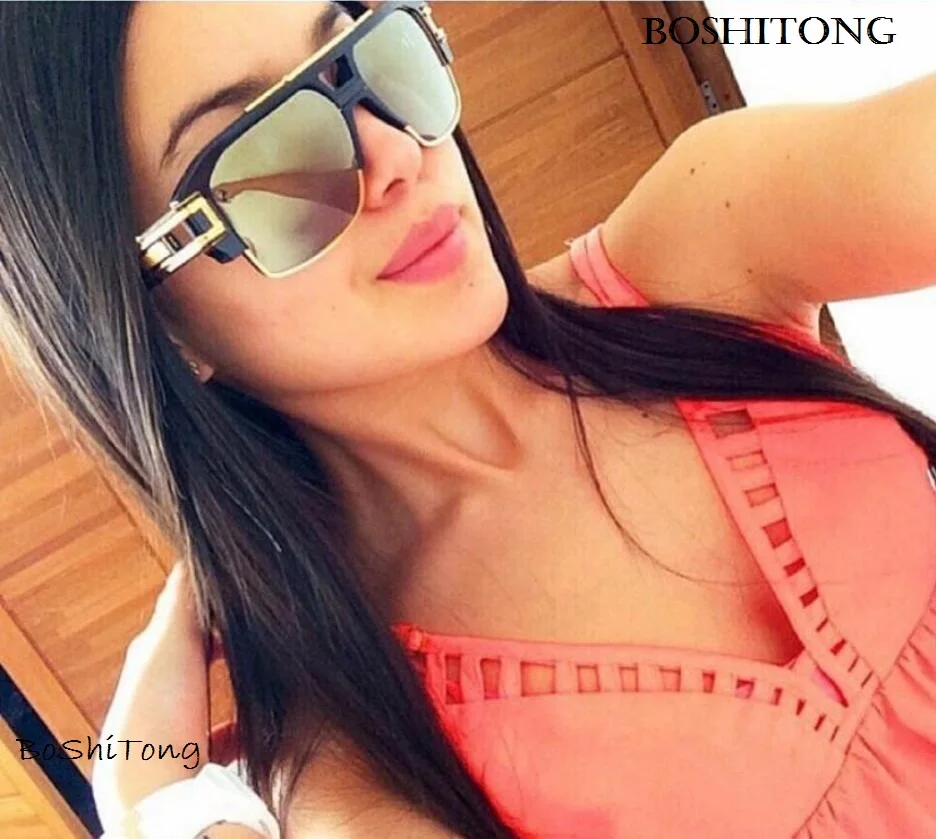 

Newest Luxury Sunglasses Men Women Brand Designer Semi-Rimless Sun Glasses For Male Ladies Female Big Frame UV400