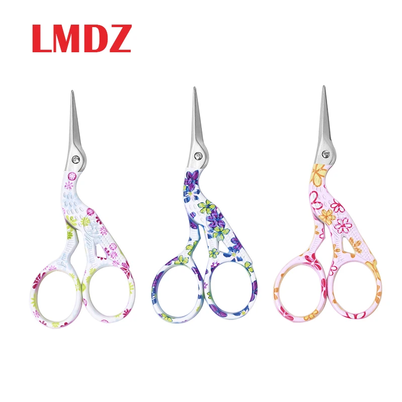 LMDZ 1 шт. Heron ножницы-цапельки цветок окрашенные портновские ножницы сталь Винтаж портной ножницы для ткань бытовой