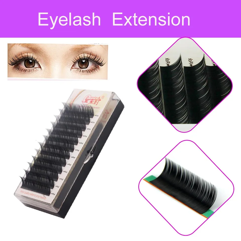 4 Trays 3D false Lashes Natural Long Soft Eyelash Extension Korean Silk