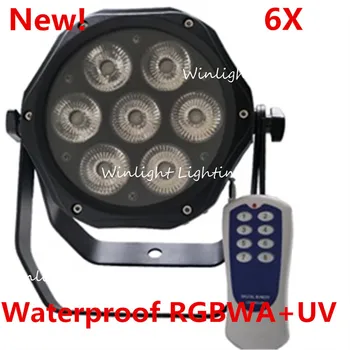 

Free Shipping ( 6 pcs / lot ) 7*12W RGBWA+UV (6 in 1) LED Stage Light Waterproof Par Light For Stage Lighting Effect