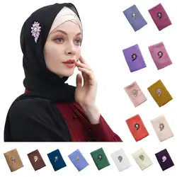 25 цветов женский простой пузырь шифон хиджаб исламский мусульманский тюрбан длинный шарф Амира шали арабский головной шарф-хиджаб 180*75 см