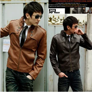 

Korean version of the jacket men's slim casual men's leather jacket