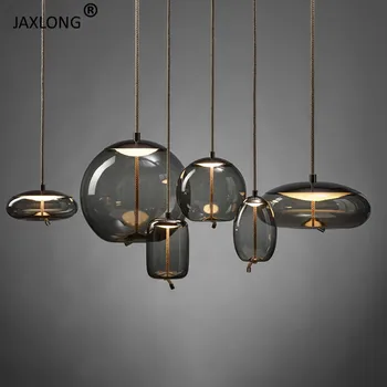 

Nordic Hemp Rope Glass Cans Lighting Light Fixture Living Room Bedroom lustre Home Decor Pendant Lamp Restaurant Pendant Lights