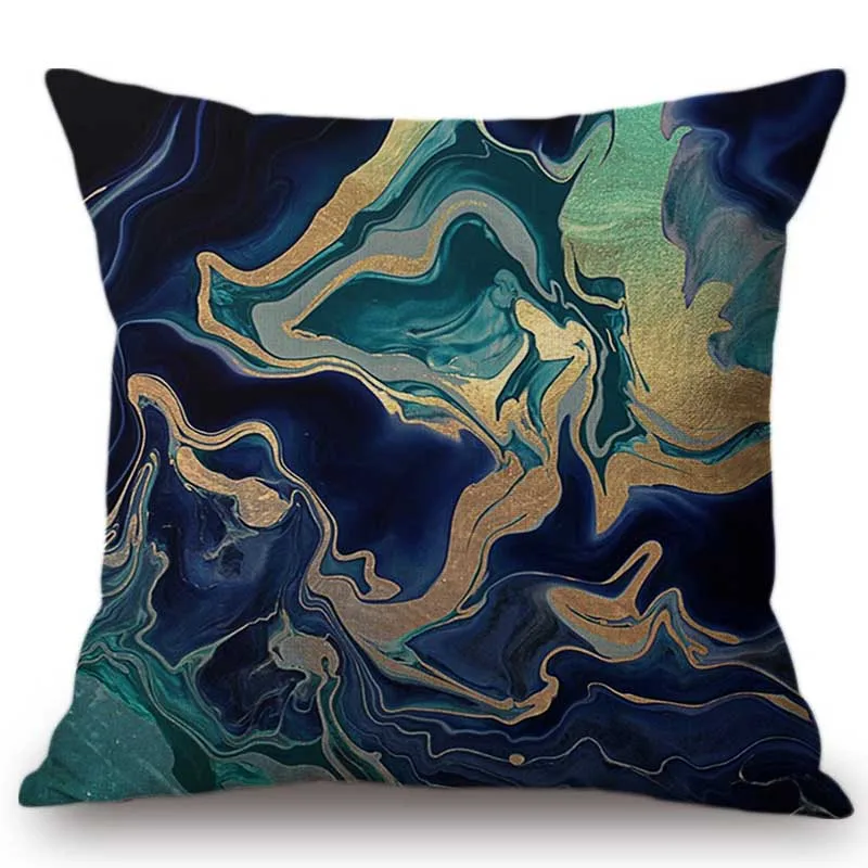 

Blue Color Melting Marble Stone Texture Creative Sofa Throw Pillow Case Pink Red Cotton Linen Concise Cushion Cover Dropshipping