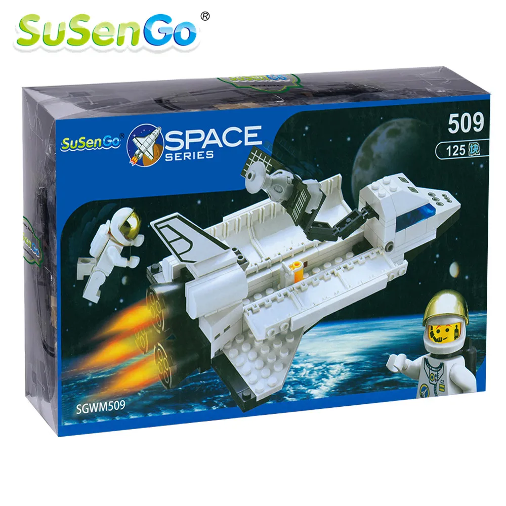 SuSenGo Building Blocks 125 Pieces Space Shuttle Discovery 3D Model Plane Construction Bricks