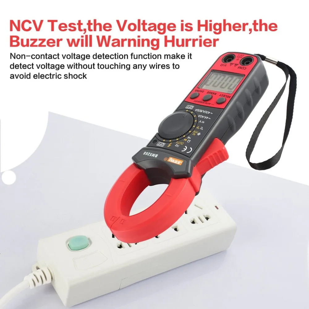 

BM5268 Clamp Meter Handheld Digital Multimeter True RMS AC/DC Volt Amp Ohm Capacitance Frequency Temperature Diode Tester