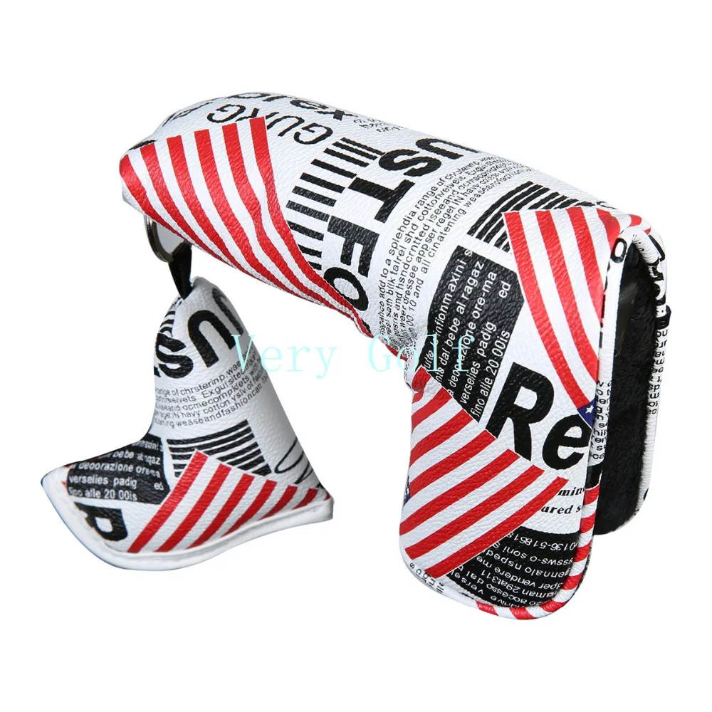 

New USA Flag Stars and Stripes Newspaper Putter Cover Blade Style Magnetic Closure