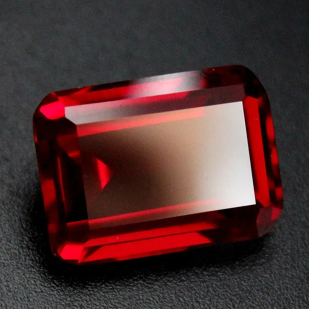 

Joanlyn High Quality Ruby Rectangle Faceted Gemstone Emerald Cut Ruby Gem Multiple Sizes to Choose C36R