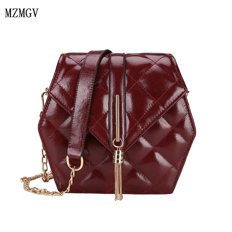 

Luxury brand ladies handbag fashion brand female bag Lingge PU Messenger bag designer chain shoulder Messenger bag