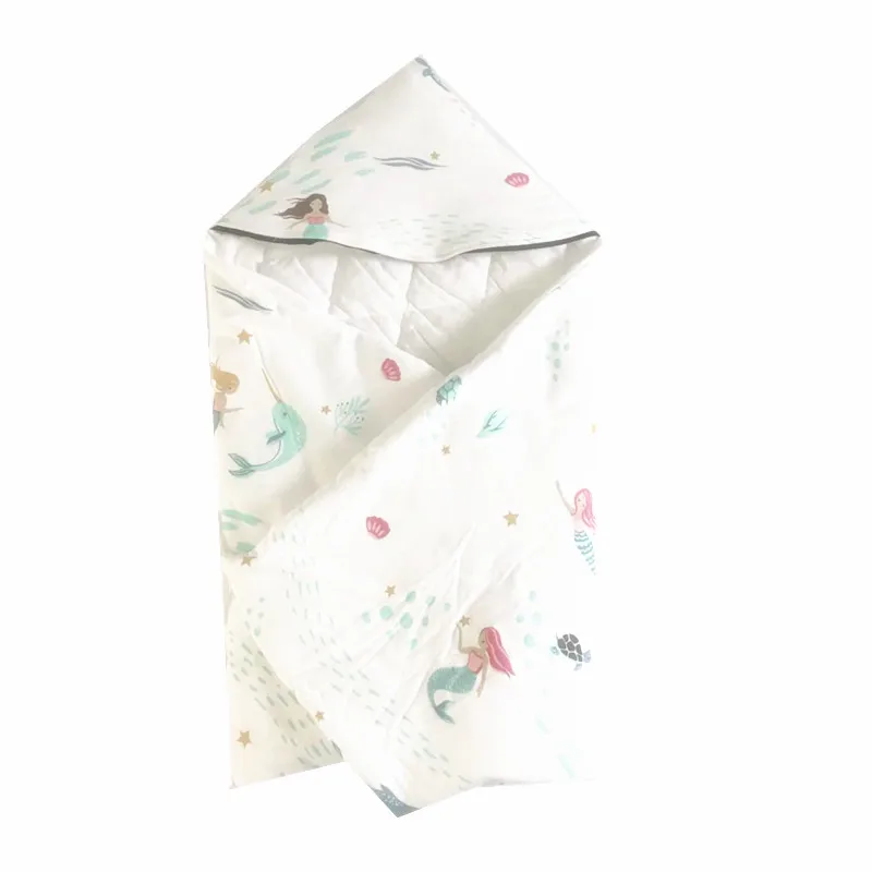Белое детское одеяло обертывание утолщенный стеганый детский Пеленальный bebe конверт спальный мешок для новорожденных Детское постельное