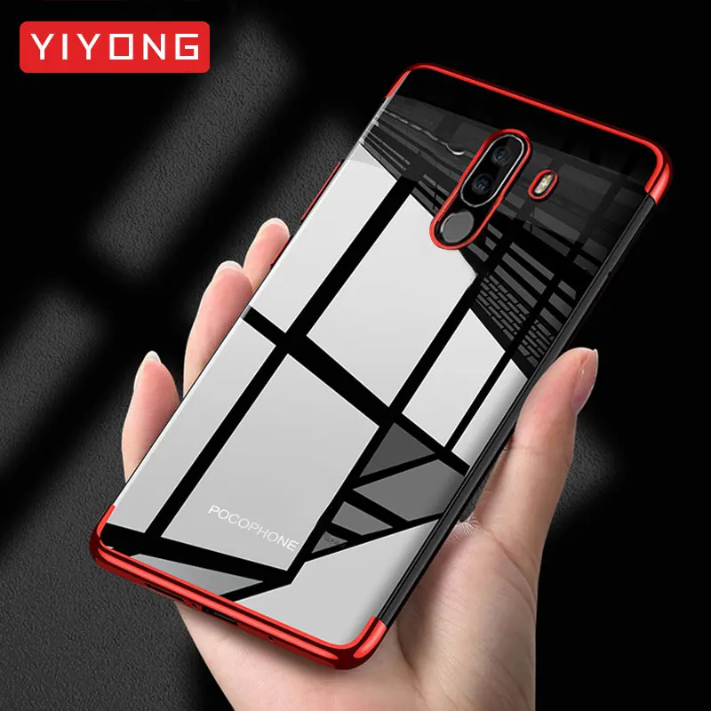 PocoPhone F1 прозрачный чехол YIYONG роскошный ТПУ Тонкий для Xiaomi силиконовый мягкий Xiami