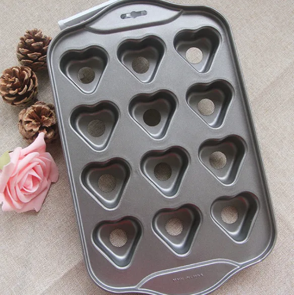 Free Shipping Nonstick Mini Cheesecake Pan Heart Shape Loaf Muffin Pan Drop Bottom Carbon Steel