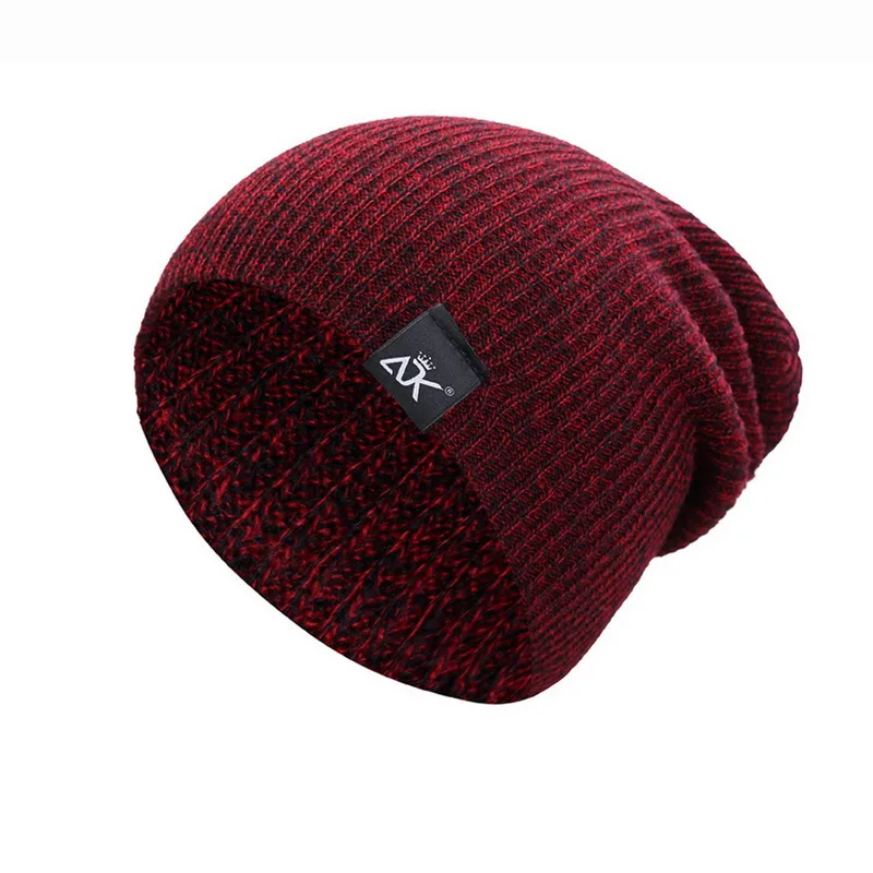 NIBESSER мужская женская зимняя шапка вязаная шерстяная шапка женская мода повседневная Уличная маска Лыжные шапки толстые теплые шапки для мужчин и женщин - Цвет: wine red