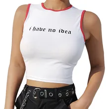 Женская летняя сексуальная майка с принтом, майка с открытыми плечами, блузка с лямкой через шею, футболка, Женский спортивный жилет, Топ mujer# A