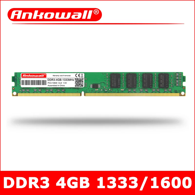 ANKOWALL DDR3 4GB ram 1333MHz 1600MHz настольная память для Intel DIMM 240Pin 1,5 V CL9 NON-ECC