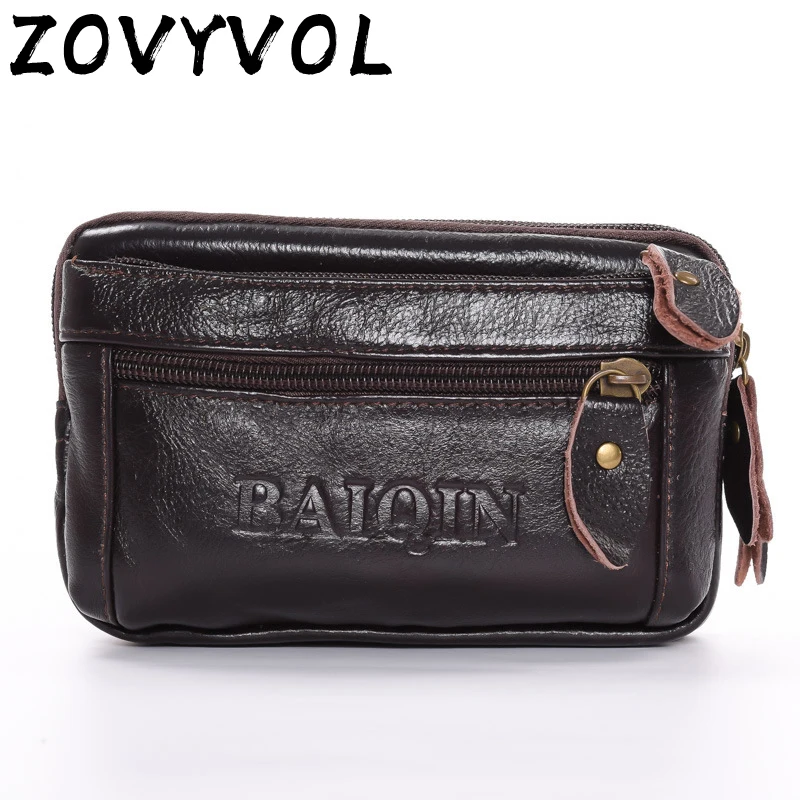 

ZOVYVOL Fanny Pack Multi-function outdoor men and women belt bags waist pack Cow Genuine leather phone coin card waist bag