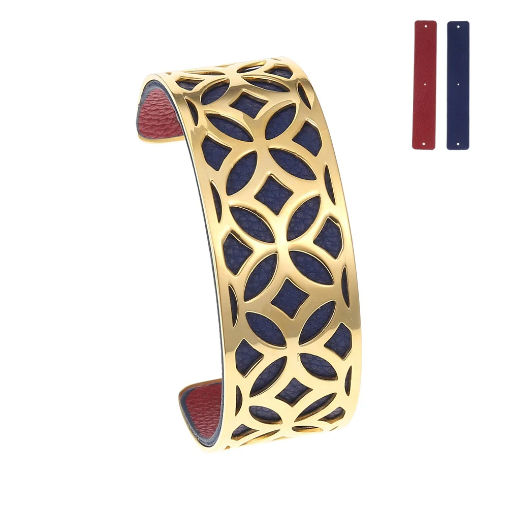 georgette Bangle Кремо браслеты Femme Bijoux Браслеты из нержавеющей стали золотые итерпеременчивые Реверсивные кожаные любовные Браслеты-манжеты Pulseiras - Окраска металла: georgette Bangle