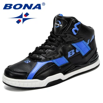 

BONA New Arrival Classics Style Men Basketball Shoes Leather Lace Up Men Sport Shoes Outdoor Men jogging Shoes Free Shipping