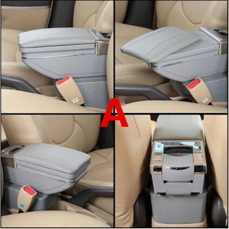 Автомобильный подлокотник для хранения, кожаный поднос, центральная консоль, подлокотник для Toyota bB 2000-2005 Scion xB 2004-2007 - Название цвета: A style gray