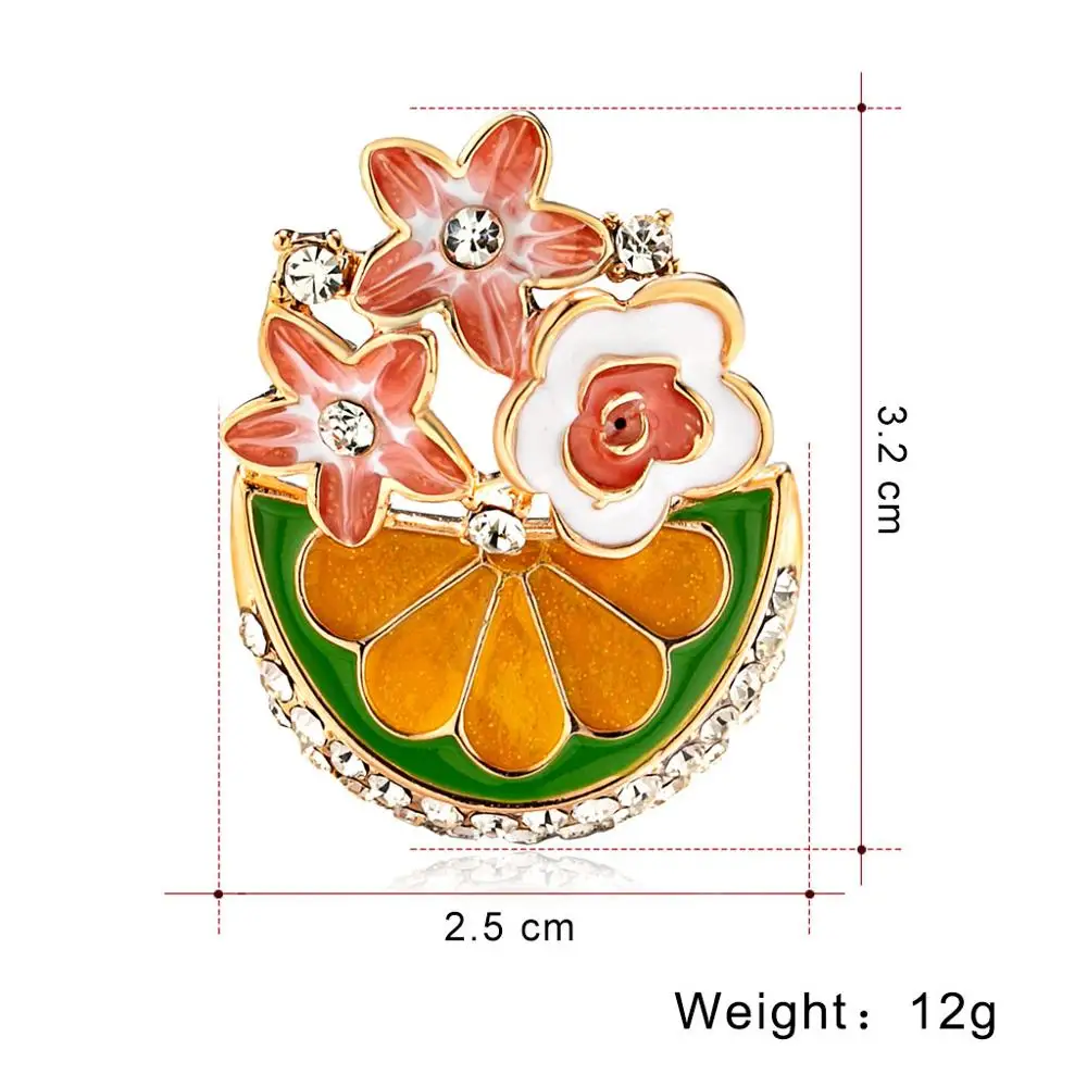Rinhoo, с рисунком в виде котиков, завод фруктовая брошь, эмалированный штифт металлический знак броши для Для женщин Модные украшения Винтаж золото свадебная брошь булавка - Окраска металла: watermelon2