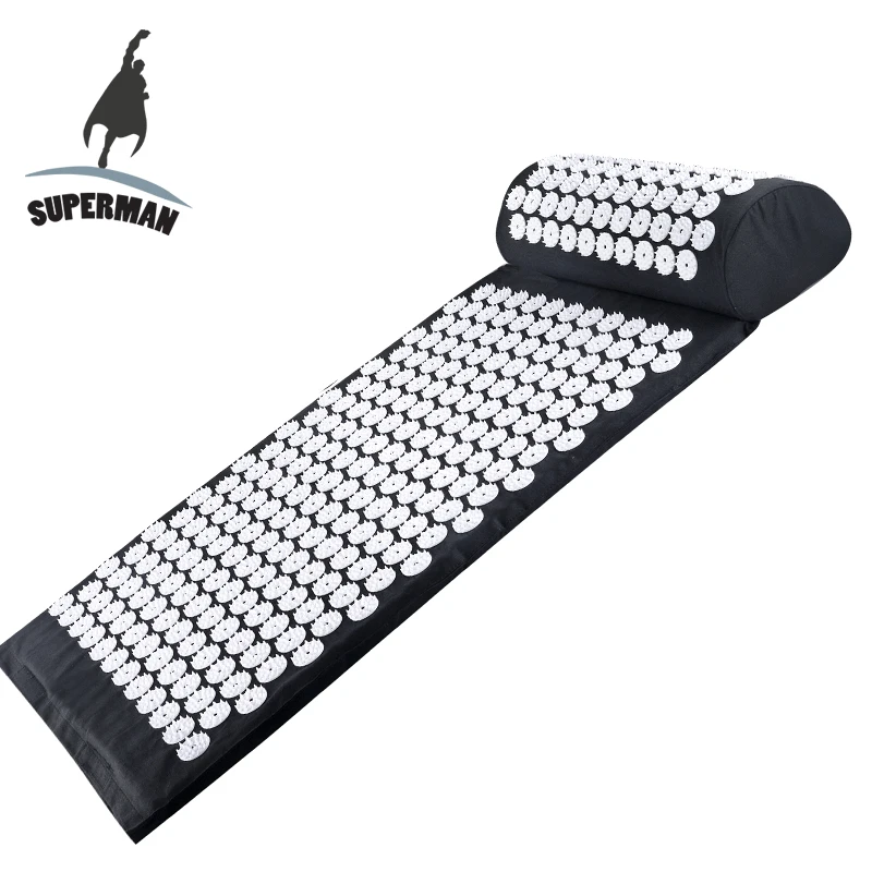 Dropshipping Superman massage mat acupuncture fitness yoga acupressure cushion shakti back pain foot mat for health care product Dropshipping Superman massage mat acupuncture fitness yoga acupressure cushion shakti back pain foot mat for health care product
