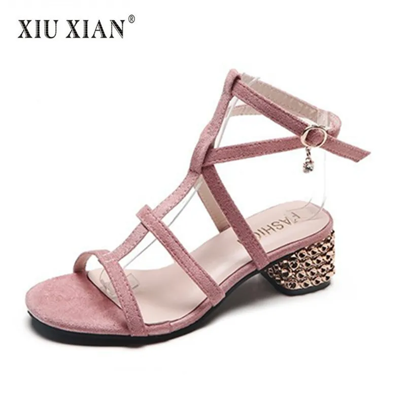 

2018 Summer New Arrived Strap Design Vintage Thick Heel Women Sandals Rome Style Ankle Strap Sandals Fashion Student Casual Shoe