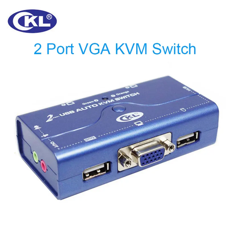 2 порта USB 2,0 VGA KVM переключатель с кабинами Поддержка аудио автоматическое сканирование, монитор ПК клавиатура мышь DVR NVR сервер коммутатор CKL-72UA