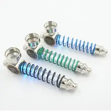 CHUWUJU череп головы трубы пружина светодиодный светильник портативный металл курительная трава табака трубы кальян