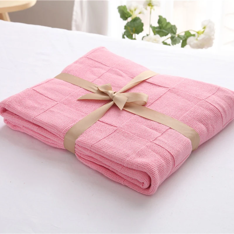 NarwalDate хлопковое акриловое вязаное одеяло плед окрашенное пряжей повседневное вязаное одеяло s для уютного сна на кровать диван покрывала