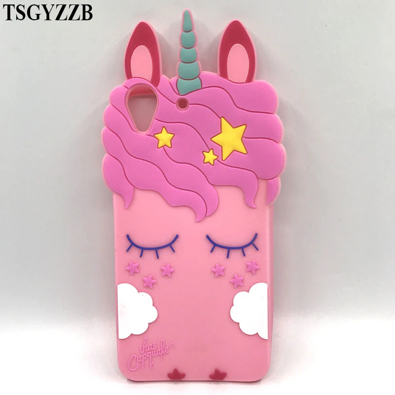

For Huawei Y6 II 2 Y6II Capas Cute 3D Silicone Pink Horse Unicorn Cartoon Soft Back Cover Case For Huawei Y6 II Honor 5A Funda