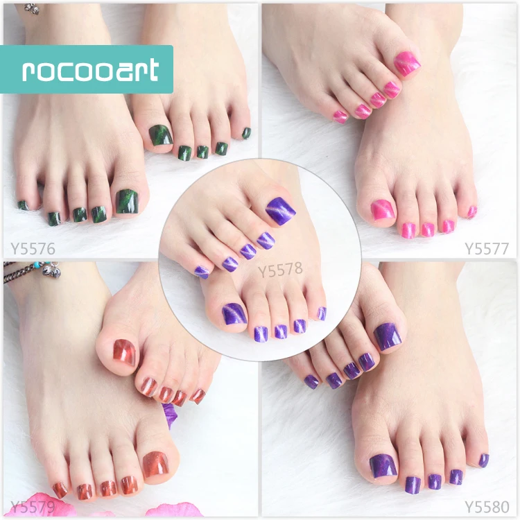 Оптовая продажа Y55 Series 10pcs Toenails полные обертки самоклеящаяся фольга для ногтей