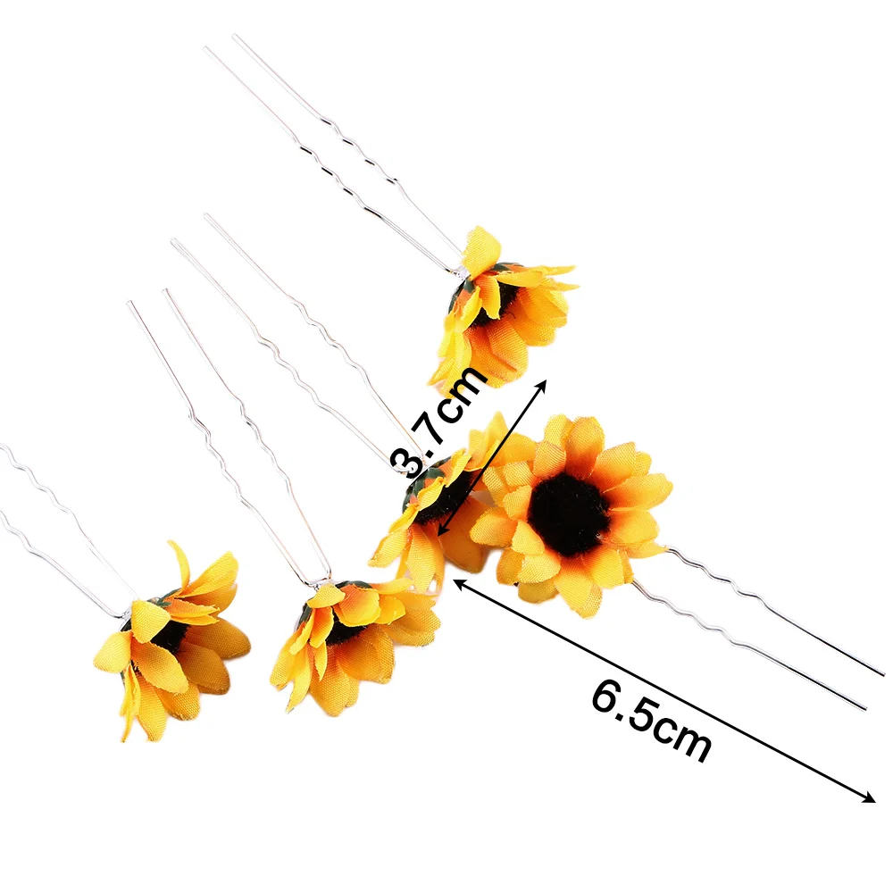 5 шт. свадебные шпильки для свадебной прически жёлтый Подсолнух заколки для волос аксессуары для волос горка Новинка