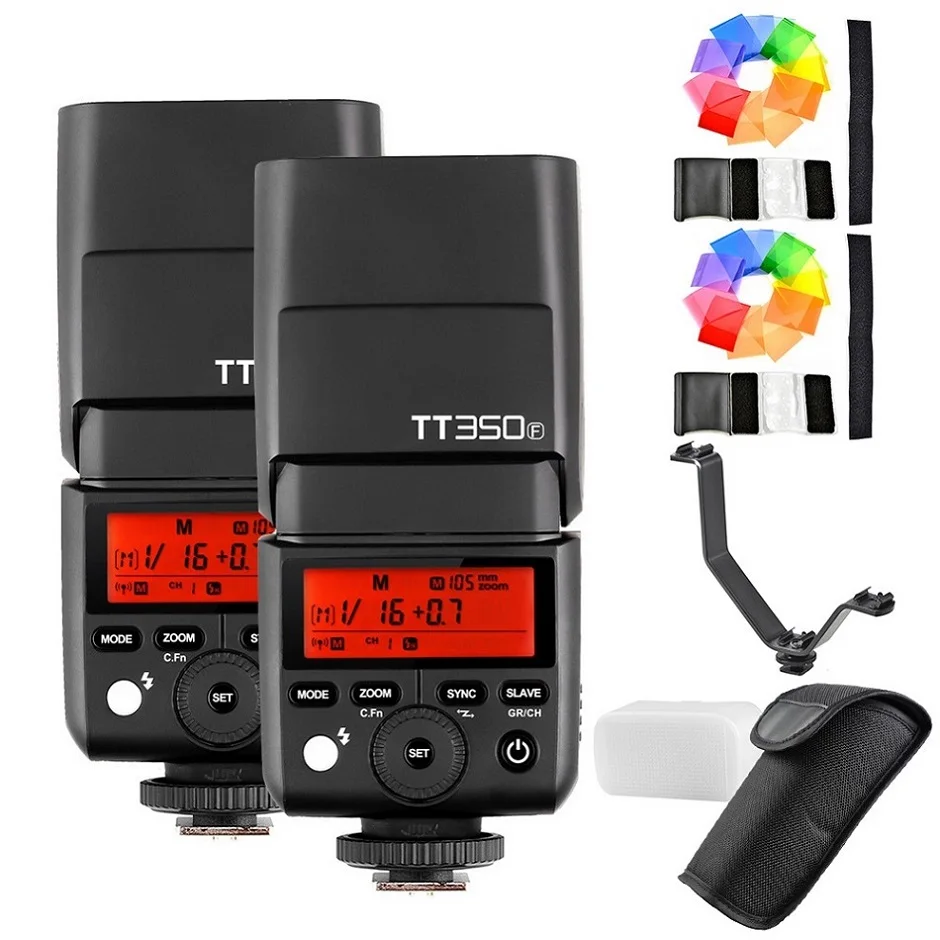 Godox TT350F для Fujifilm Mini speed lite камера вспышка/X1T-F ttl HSS GN36 высокоскоростная 1/8000S 2,4G Беспроводная X система для Fuji - Цвет: Two TT350F Kit