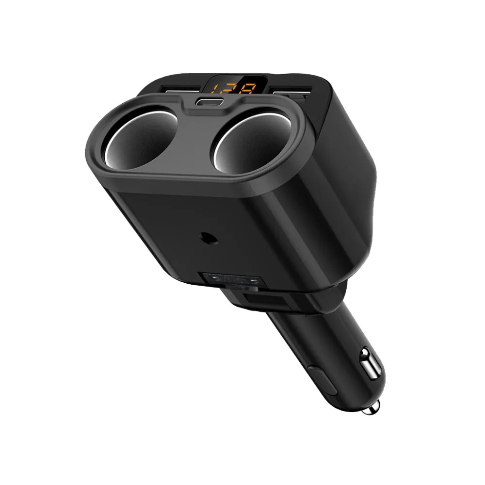 Новое многопортовое USB Автомобильное зарядное устройство ЖК-дисплей 12-24 В Зажигалка на электропитании быстрое автомобильное зарядное устройство автомобильный адаптер