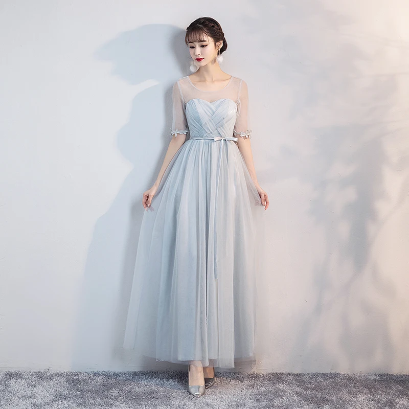 Blue Grey Colour Dress Wedding Guest Dress Bridesmaid Dresses