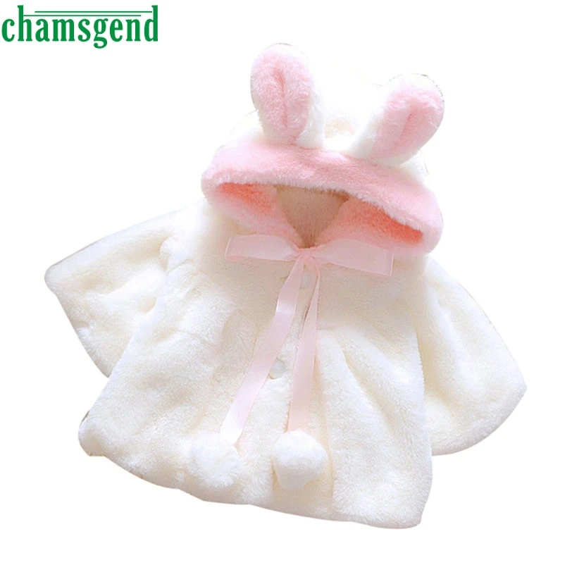 

CHAMSGEND Drop ship cute Baby Infant Girls Fur Winter Warm Coat Cloak Jacket Thick Warm super nice pink white Clothes OCT9