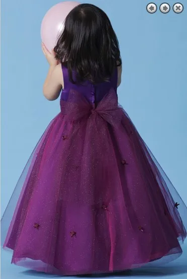 Платья с цветочным узором для девочек на свадьбу, фиолетовое платье на выпускной, для причастия, детские рождественские пышные платья для девочек