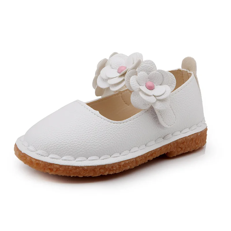 Red Pink White Childrens leather Shoes Girl Princess Flower Non-slip soft bottom Shoes Kids Shoes For baby Girls 1 2 3 4 5 6-14T