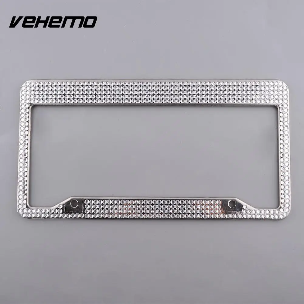 

Stainless Steel Luxury Bling Glitter Crystal Car Number License Plate Frame