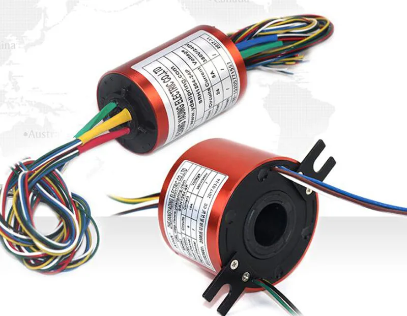 

Hollow Shaft Brushed Slip Ring Through Hole 12.7mm Rotary Joint Conductive Slipring Out 54mm 6/12/18/24 Circuits 5A Collect Ring