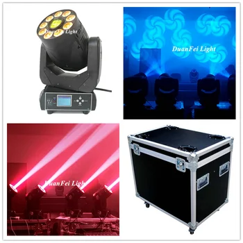 

(4pcs With Flycase) DMX RGBWA UV Wash LED Spot Moving Head Light 90W+ 9x18W 6in1 LED Moving Head Spot dj gobo 90watt