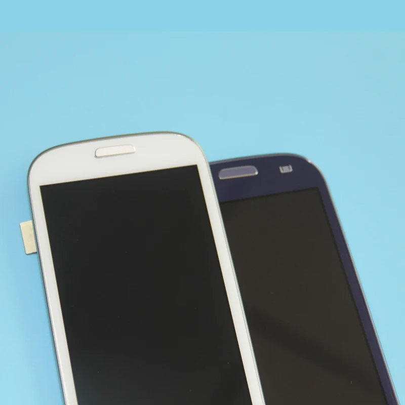 ЖК дисплей для samsung s3 i9300 белая синяя рамка i9300|Экраны мобильных телефонов| |