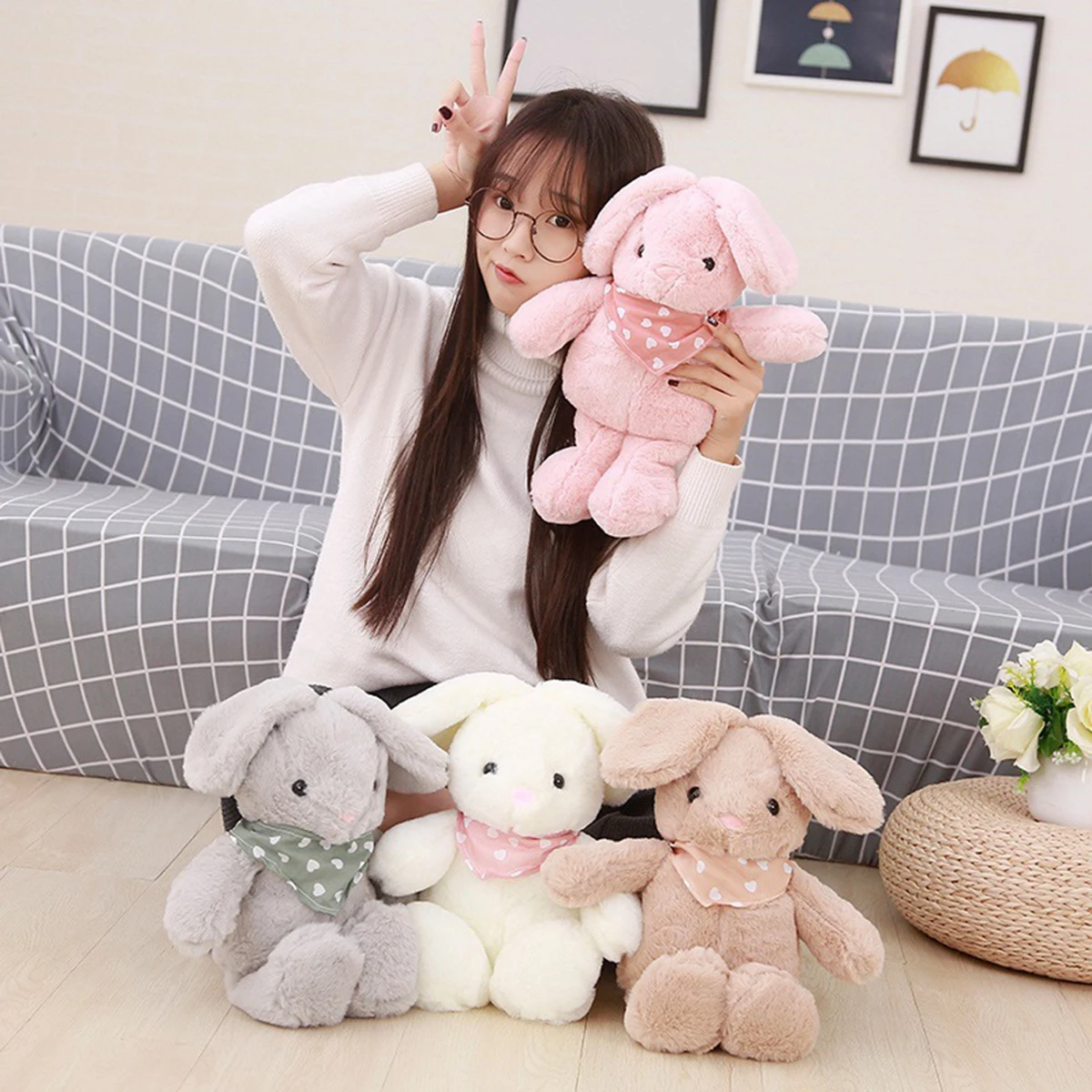 

cute Rabbit Dolls Classical soft Plush Bunny Rabbit Toy Loppy rabbit Plush Pillow for Kids Friend Girls