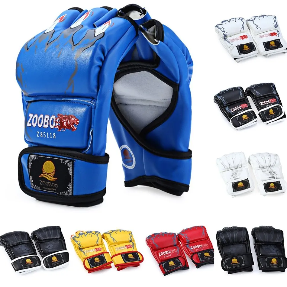 Zooboo Kick Boxing Gloves Half Finger Sanda Sports MMA Boxing Gloves